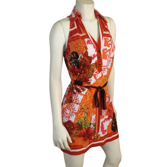 CACHE Mini Dress/Long Top, S, Ultra short, Collar, Sash/Belt, Snaps, Sleeveless - Picture 3 of 12